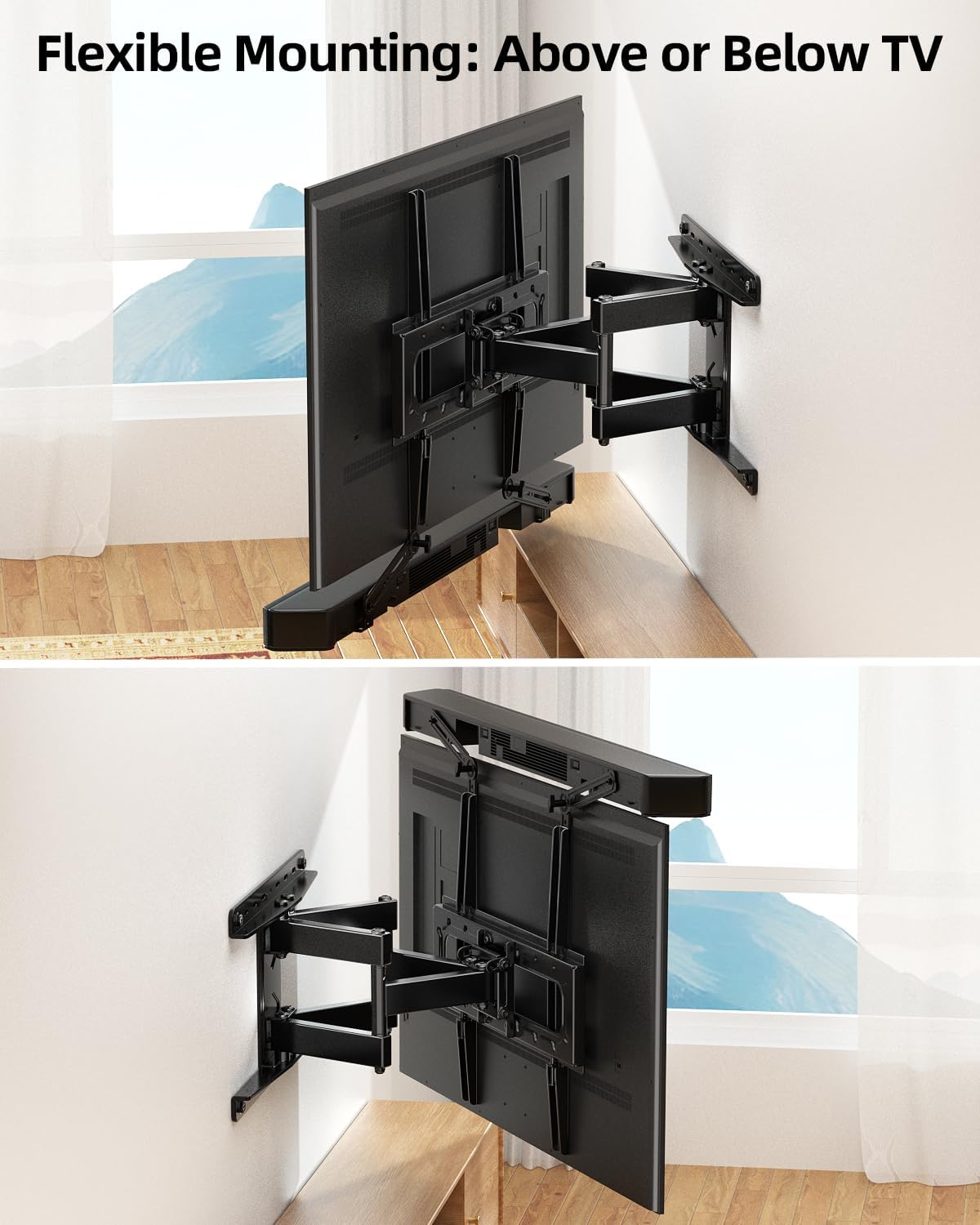 HOME VISION Full Motion TV Mount Soundbar Bundle for 26-70" TVs, 132 lbs - Image 8