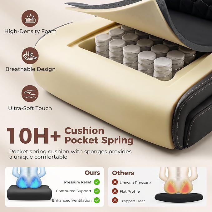 Ergonomic Office Chair with Lumbar Support, Executive Leather Computer Desk Chair with Flip Up Arms & Rocking Function, High Back Big and Tall Comfortable Gaming Chair for Home Office - Image 8