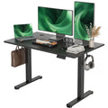 Claiks Electric Height Adjustable Standing Desk, 48x24 Inch, Deep Black | Smooth Height Adjustment, 3 Memory Presets, Cable management hub & hook, Stable Steel Frame, 156 lbs Capacity, Easy Assembly by CLAIKS