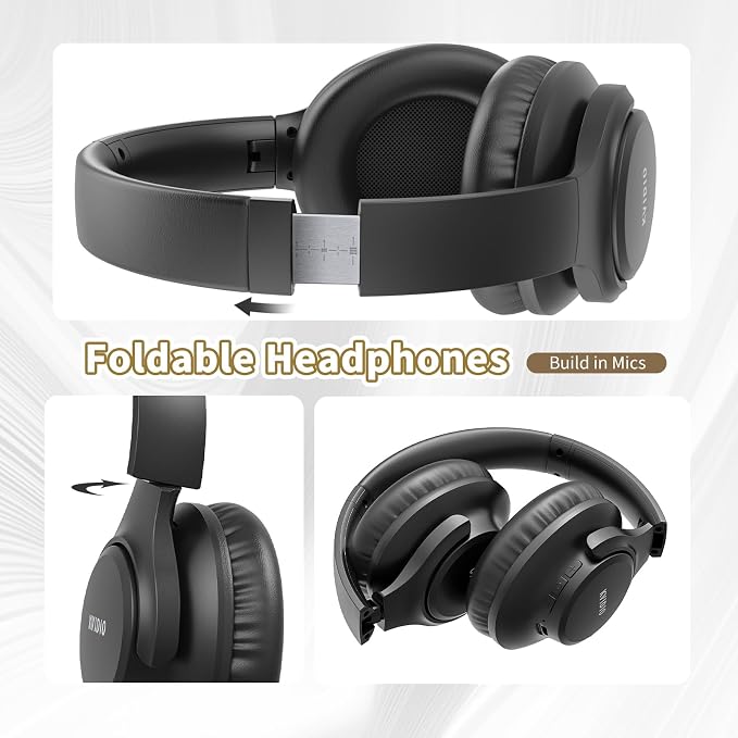 KVIDIO Bluetooth Headphones Wireless Over Ear Headsets 65H Playtime | Deep Bass, HiFi Stereo, Bluetooth 6.0, Microphone, Comfortable Fit, Foldable, Lightweight, Low Latency for Travel Home Office - Image 7