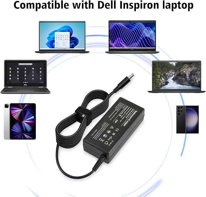 LHYSFIY 65W AC Laptop Charger Compatible with Dell Inspiron 15-3000 15-5000 15-7000 17-3000 17-5000 17-7000 13-5000 13-7000 11-3000 2 in 1 Series 3558 3181 5558 5559 5567 5100 5535 Adapter Power Cord - Image 4