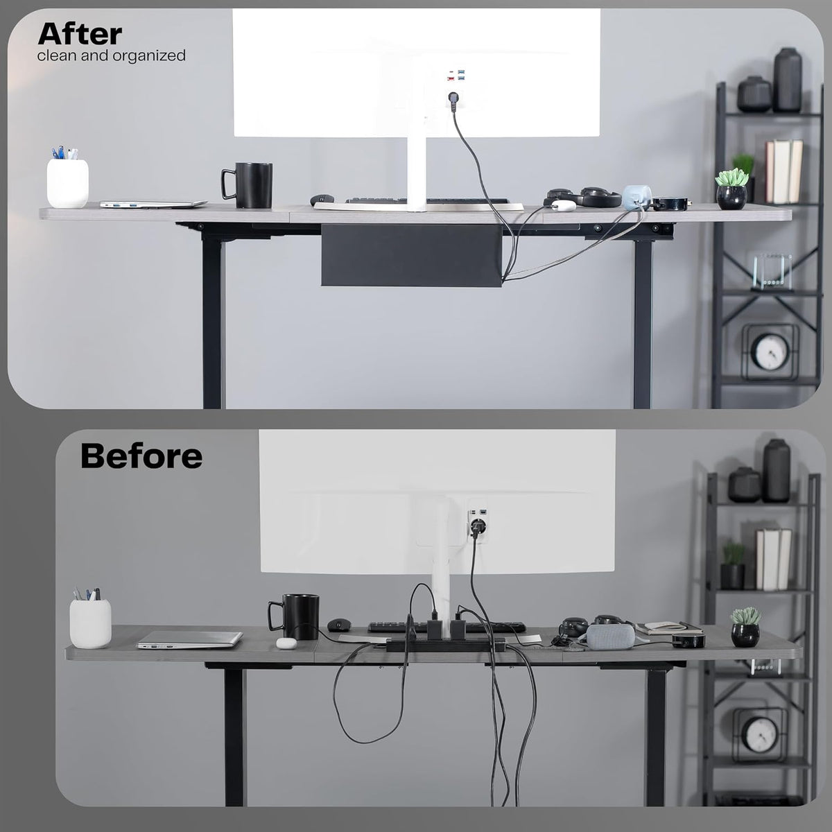 VIVO Extra Deep Under Desk Cable Management Tray, 16.5", 2 Pack - Image 4