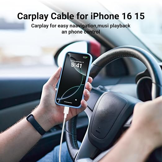 UCALMA Car Carplay Cable for iPhone 17 16 15 Pro Max, 2Pack [6FT+10FT] Long USB A to USB C Cable Fast Charging, USBC Charger Cord Braided for iPhone 17/16/15 Pro Max/Pro/Air/Plus for iPad Pro 12.9/11 - Image 2