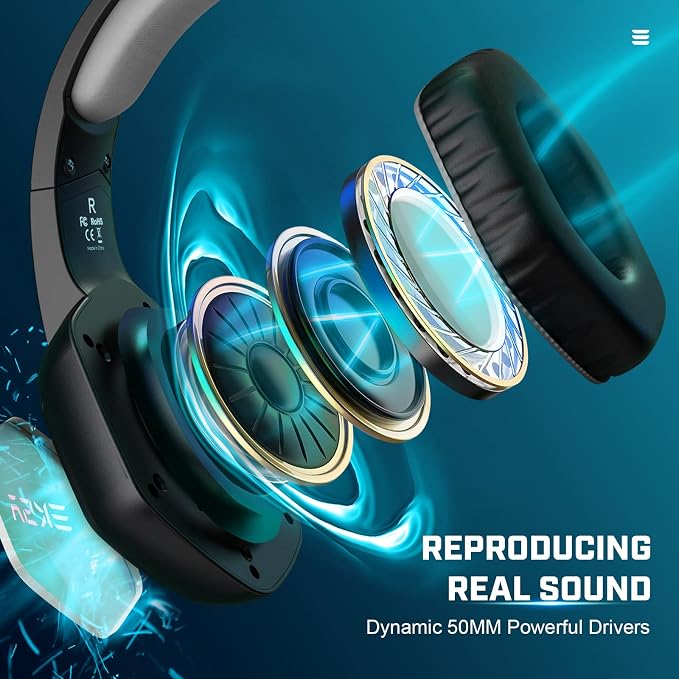 EKSA E1000 USB Gaming Headset for PC, Computer Headphones with Microphone/Mic Noise Cancelling, 7.1 Surround Sound, RGB Light - Wired Headphones for PS4, PS5 Console, Laptop, Call Center - Image 4