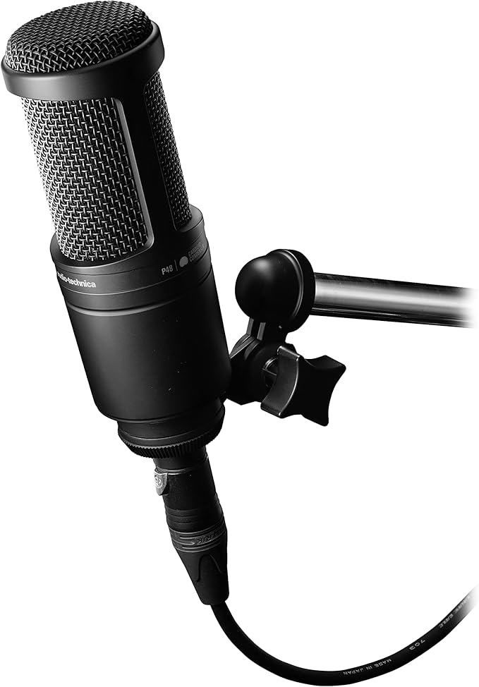 Audio-Technica AT2020 Cardioid Condenser Studio XLR Microphone, Ideal for Project/Home Studio Applications, Black | Project/Home Studio Applications, Black - Image 2