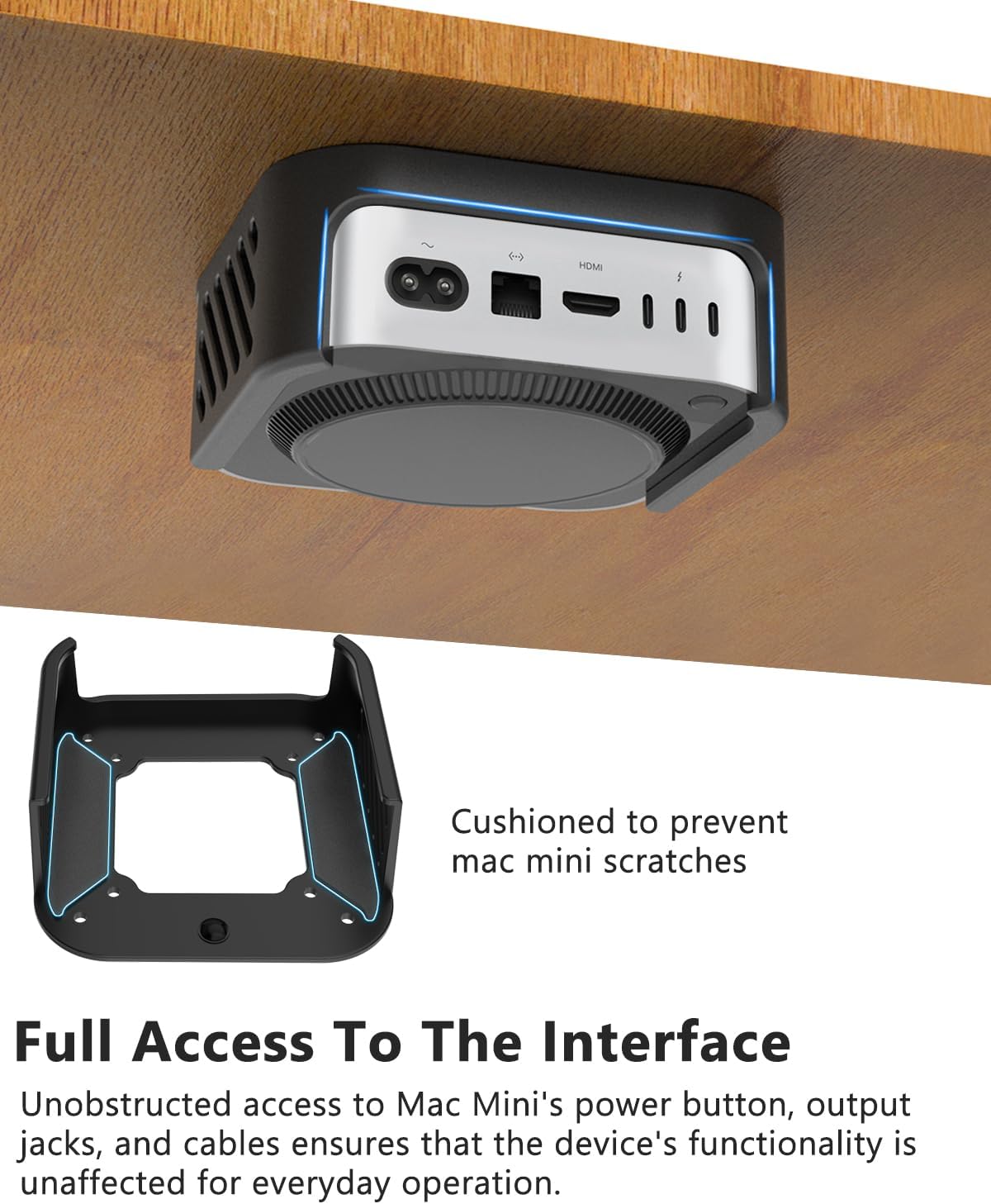 2024 Mac Mini M4 Mount - Under Desk & Wall, 3D Printed Monitor Stand - Image 4