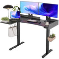 Claiks L Shaped Standing Desk, 55 Inch Electric Height Adjustable Desk with Splice Board Corner Workstation for Home Office, Black by CLAIKS