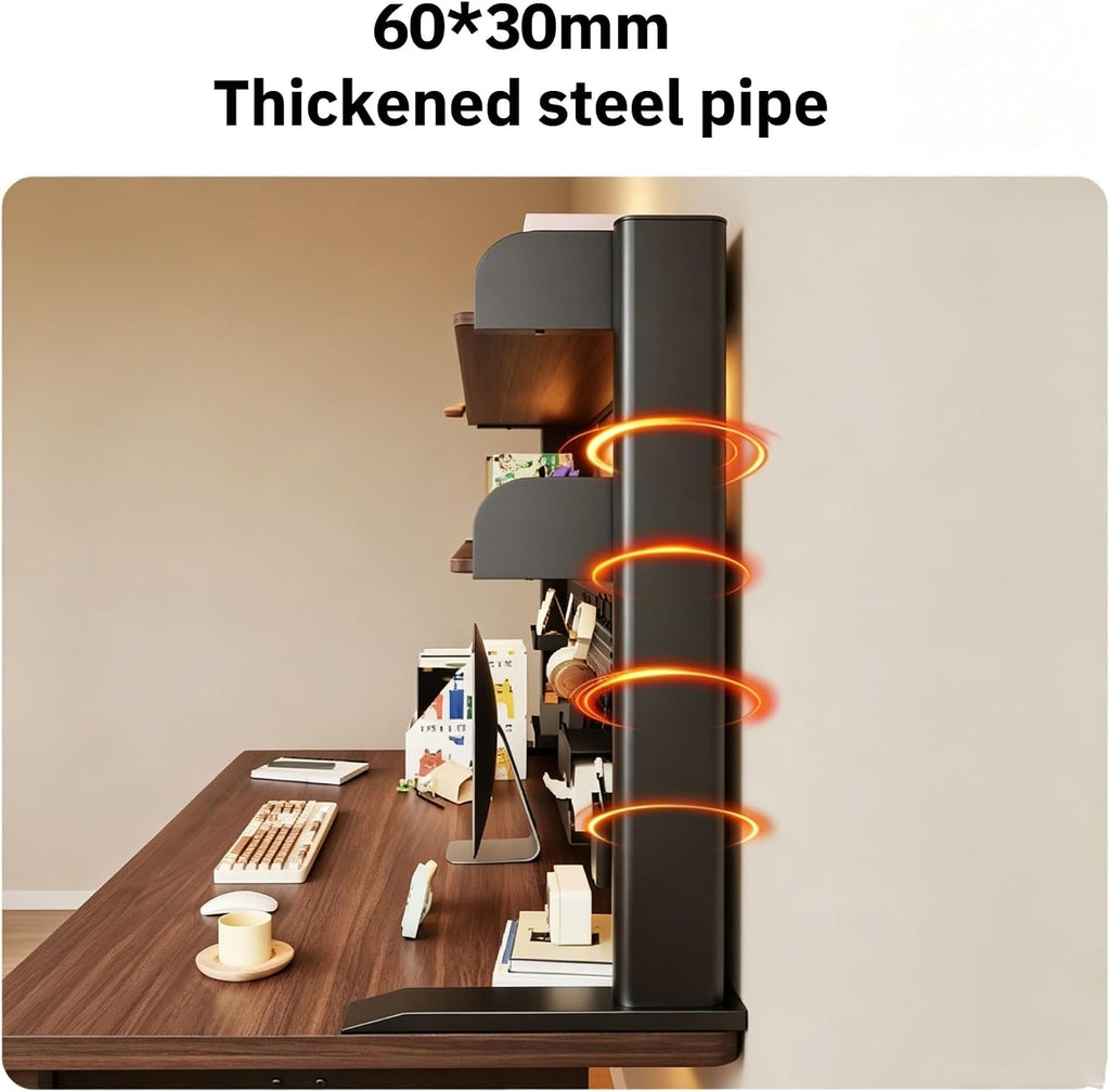 Desktop Shelf Desk Hutch with Pegboard, Clamp On Over Desk Storage - Image 3