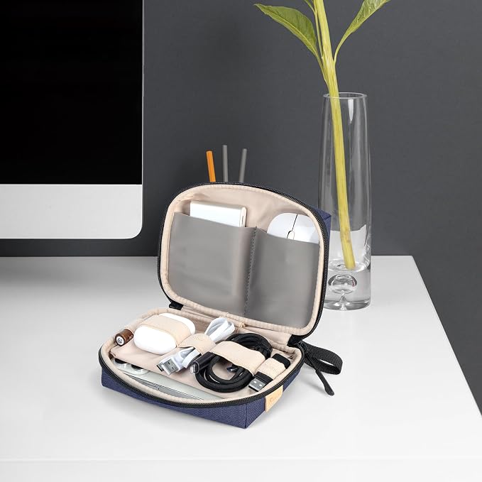 Small Electronics Organizer Travel Case, Portable Tech Case Pouch for Cable, Charger, Phone & Earbuds – Water-Resistant Cord Storage for Commute, Office & Business Trip – Compact Design - Image 7