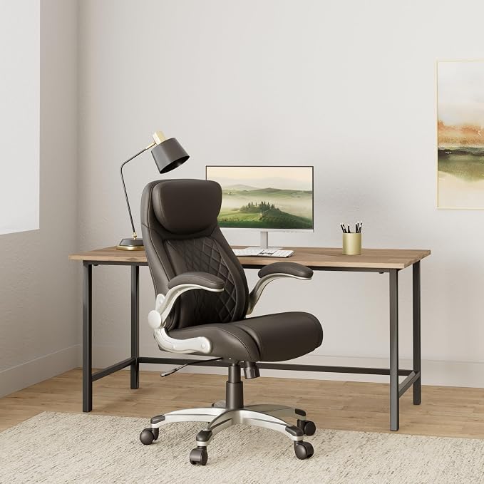 Nouhaus Ergonomic Office Chair Premium Microfiber Leather Adjustable Lumbar Support & Armrests, High Back Comfy Desk Gaming Chairs Executive Computer Swivel Chair Tilt Function(Posture,Black) - Image 2