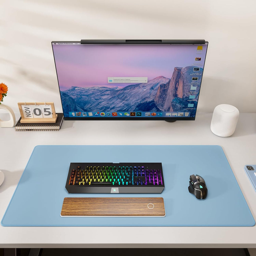 KTRIO Large Gaming Mouse Pad, Desk Mat, 31.5 x 15.7 in, Ice Blue, XXL - Image 6