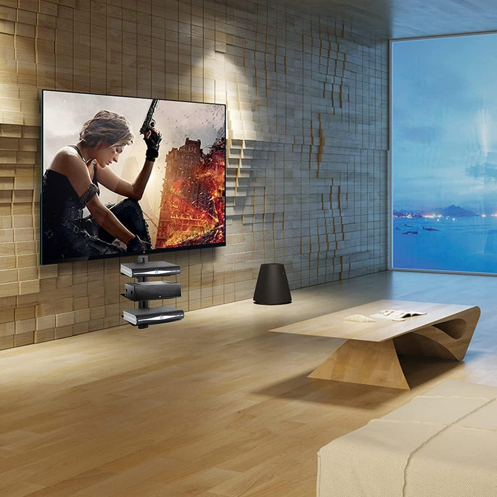Suptek Glass TV Wall Mount with DVD Shelf and PS4 Support, 3-Tier CS303 - Image 5