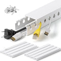 1.2" H x 1.6" W Cable Management Raceway, 132in Under Desk Channel, White | Slotted Wire Duct, 8Pack, 16.5in Each, Heavy-Duty PVC Cable Management for Server Racks, Network Cables & Electrical Cabinets by ZhiYo
