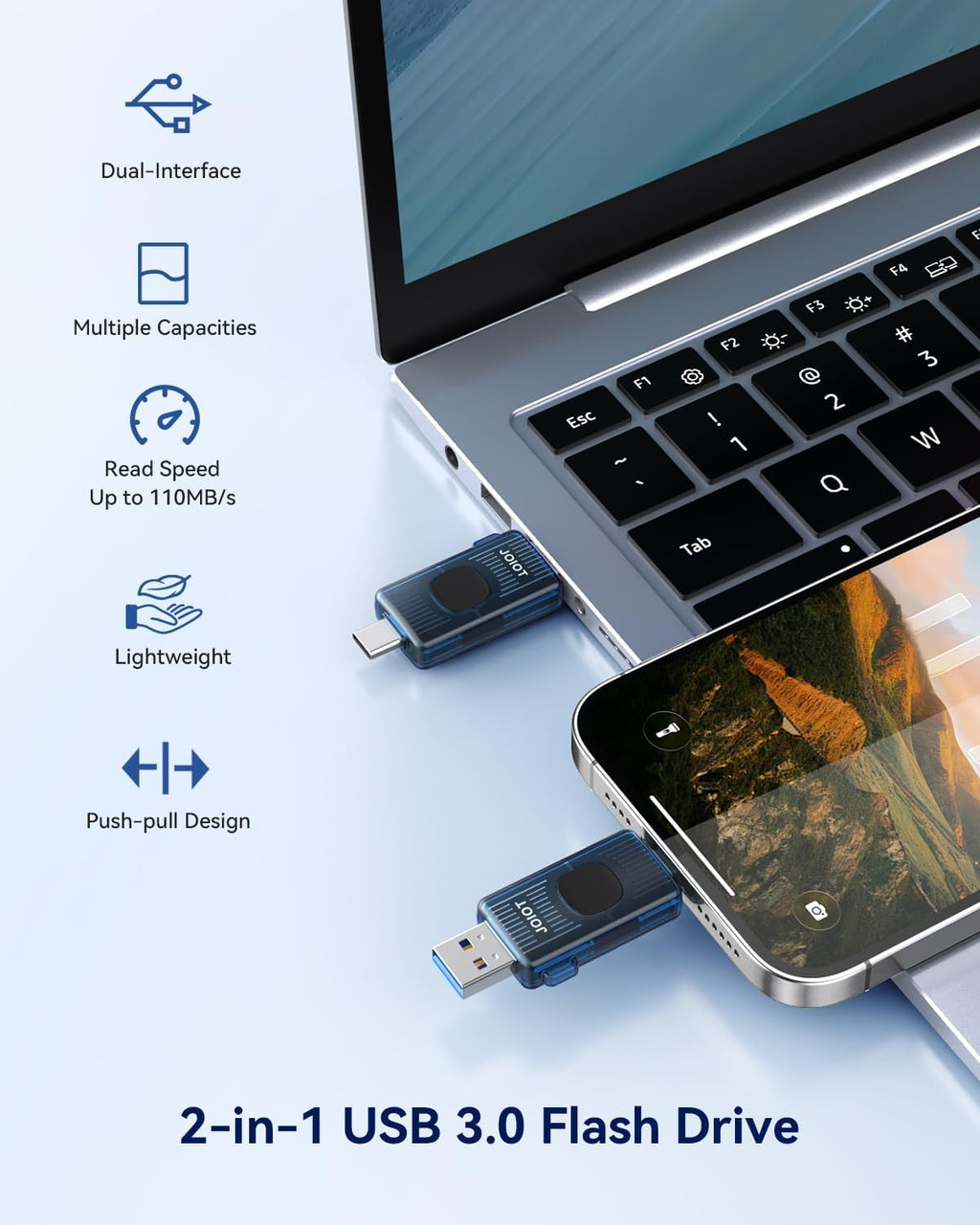 128GB USB C Flash Drive USB 3.2 Gen 1 up to 110MB/s, 5-Pack - Image 4