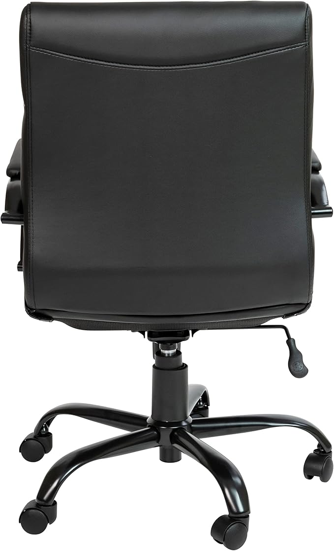 Flash Furniture Mid-Back LeatherSoft Executive Office Chair, Black/Black | 360° Swivel, Height Adjustable, Commercial Grade - Image 5