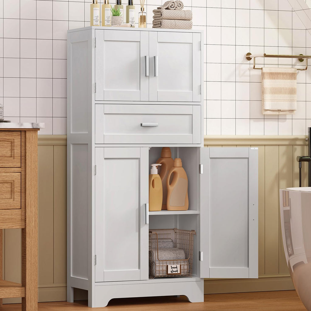 Bathroom Storage Cabinet with Adjustable Shelf & Large Drawer - Image 5