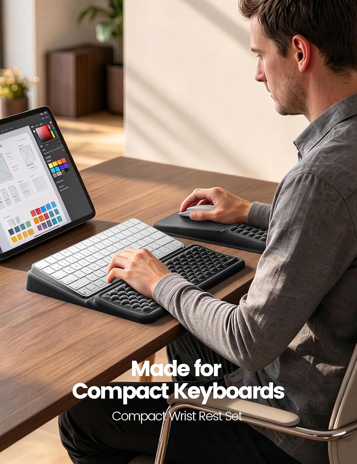 Vaydeer Keyboard Stand and Mouse Pad Set, Memory Foam Arm Support Pad - Image 2