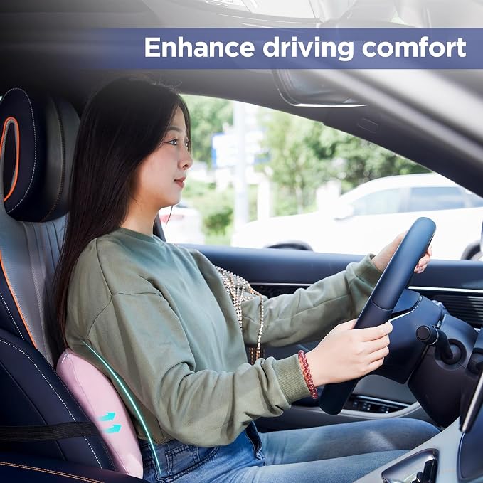 Lumbar Support Pillow for Office Chair, Memory Foam Car Back Cushion | Lumbar Pillow Lower Back with Adjustable Straps, Ergonomic Chair Back Pillow for Office, Car, Gaming Chairs and Bed - Image 4