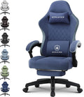 GTPLAYER Gaming Chair, Computer Office Chair with Pocket Spring Cushion, Linkage Armrests and Footrest, High Back Ergonomic Computer Chair with Lumbar Support Task Chair with Footrest(Blue) by GTPLAYER