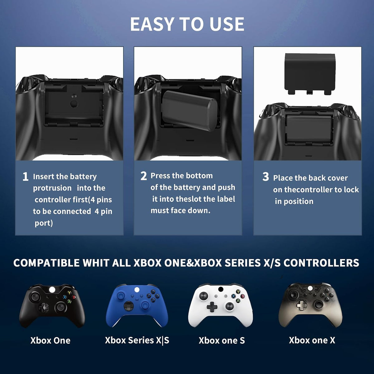 Xbox Headphone Stand with Controller Charger, RGB Xbox Controller Charging Station Headset Stand for Xbox Series X/S/One/One X/One S Charging, Equipped with 1 * 5180mWh Rechargeable Xbox Battery Pack - Image 5