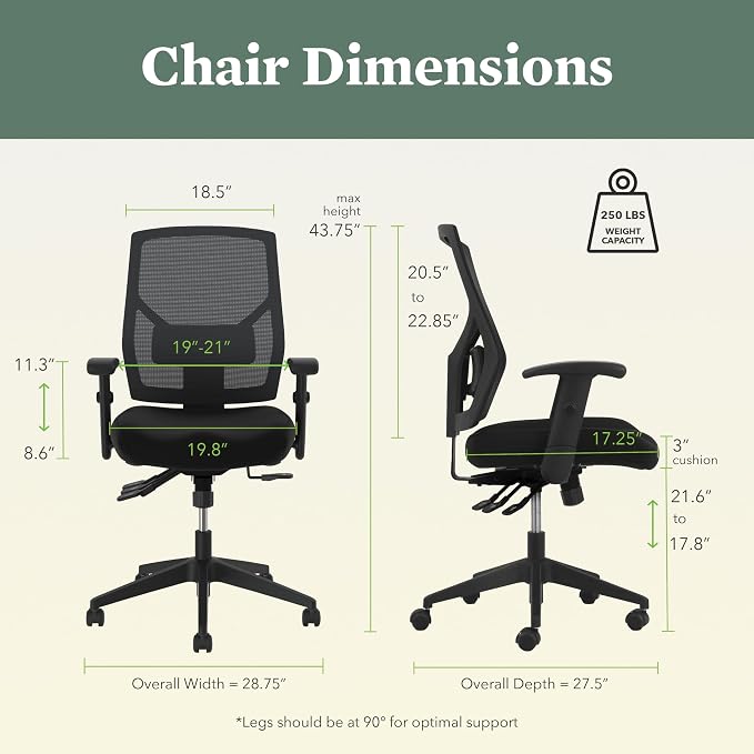 HON Crio Ergonomic Office Chair, Office Desk Computer Chair, Black | High back ergonomic desk chair with lumbar support, adjustable arms, advanced tilt, rolling seating for home office decor - Image 2