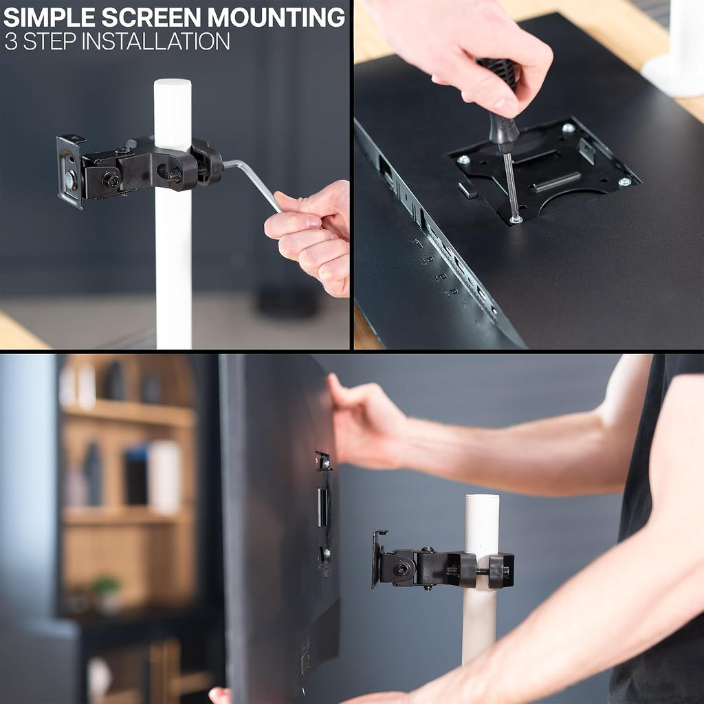 VIVO Black Pole Bracket Monitor Mount for 17-32 in Screen, MOUNT-POLE01 - Image 8