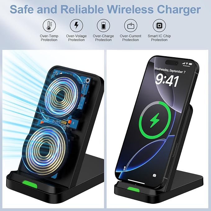 Samsung Wireless Charger Fast Charging Stand Desk Phone Station for Android Samsung Galaxy S26 Ultra/S25/S24/S23/S22/S21,15W Fast Wireless Charger Pad for Motorola Edge 2025/G Stylus 5G/G Power 2025 - Image 4