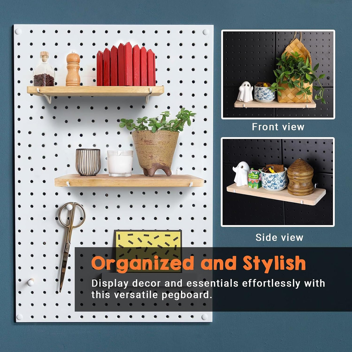 Solid Wood Pegboard Shelf for 1/4" Pegboard, 1 Pack - Image 8