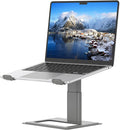 SOUNDANCE Adjustable Laptop Stand, Ergonomic Aluminum Riser for 10-17.3” Notebooks, Ventilated Metal Holder with Height Alignment for Desk Workspace, Grey by Soundance