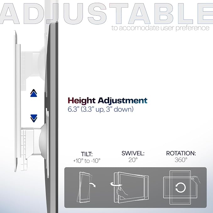 VIVO Height Adjustable 17 to 32 inch Single Monitor Articulating Wall Mount for Standing Workstations, Fits 1 Screen with Max VESA 100x100mm, White, MOUNT-VW01AW | Height Adjustable Articulating Wall Mount for Standing Workstations, Max VESA 100x100mm,... - Image 5