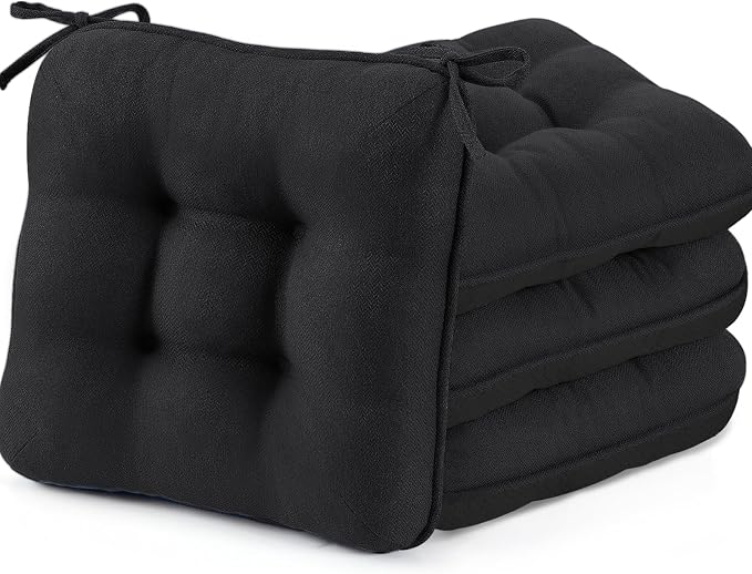 BETU Chair Cushions for Dining Chairs,3.5" Thick Kitchen Table Chair Pads with Ties,Non Slip Backing and Covers,Seat Cushion for Dining Room,Bar,Patio Chairs,18"X18"X3.5" by BETU