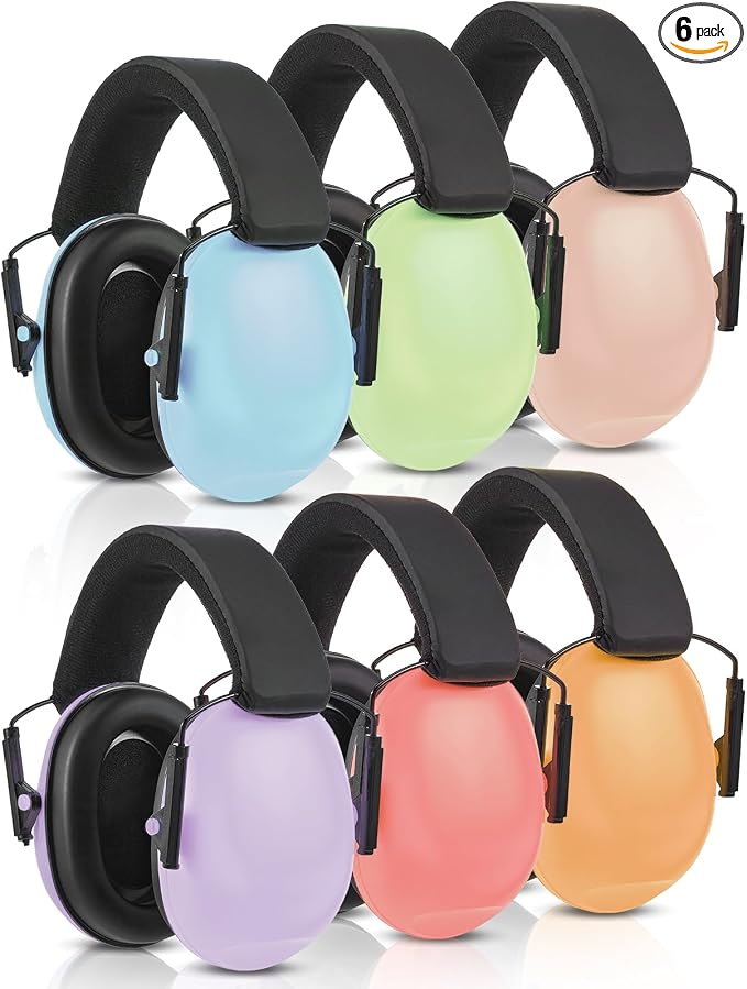6 Pcs Noise Cancelling Headphones Kids Adult Ear Muffs Bulk, Ear Protection 27dB Noise Reduction Hearing Earmuff(Stylish Style,Gentle Colors) by Amylove