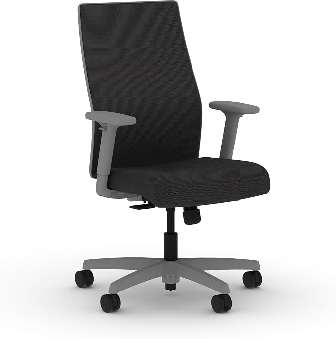 HON Ignition 2.0 Ergonomic Office Chair, Lumbar Support, Onyx | Ergonomic office desk chair with lumbar support, adjustable arms, office decor, workstation comfort for focused productivity by HON