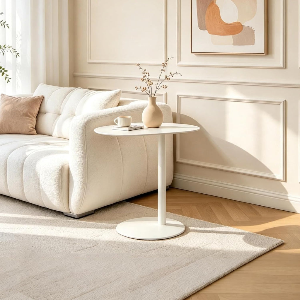 C Shaped End Table Small Side Table Living Room, Metal Coffee Accent Table - Image 5