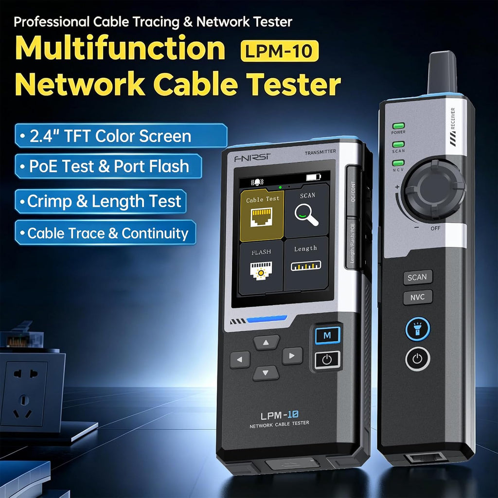 Upgraded FNRSI LPM-10A Network Cable Tester Kit, for CAT5 CAT6 RJ11 RJ45 - Image 2