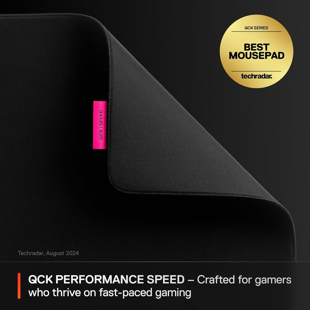 SteelSeries QcK L Performance Speed Gaming Mousepad -Extra density for a smooth glide — Low-profile edge stitching — Non-slip neoprene rubber base — 490 x 420 mm size — FPS, MOBAs, RTS, MMO - Image 2