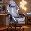 GTPLAYER Gaming Chair with Foot Rest & Pocket Spring Cushion, Ergonomic High Back Computer Desk Chair with Headrest & Lumbar Support for Back Pain Relief, Breathable Fabric, Purple by GTPLAYER