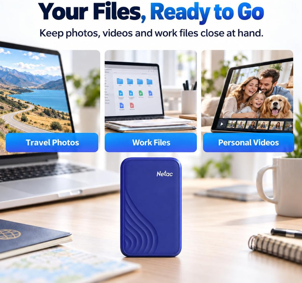 Netac ZX20III EVO 256GB Portable SSD, Up to 550MB/s Read and 500MB/s Write, USB 3.2 Gen 1 USB-C External Solid State Drive, 34g Compact ABS+PC Design for Phone, PC - Image 7