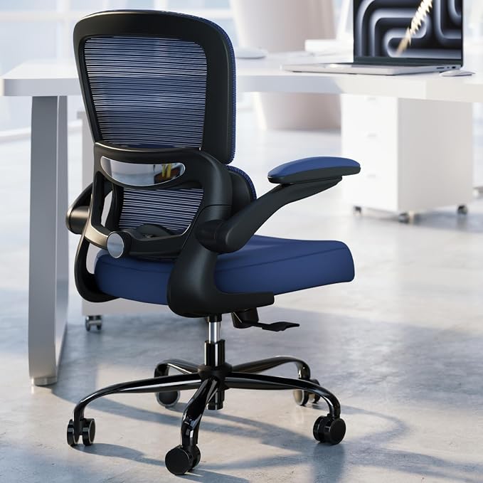 TRALT Office Chair - Ergonomic Desk Chair with Adjustable Lumbar Support, Mesh Computer Chair, Executive Chair for Home Office Comfortable Lumbar Support (1, Deep Blue) by TRALT