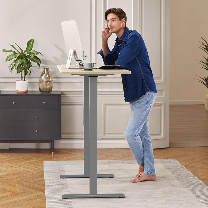 ErGear Dual Motor Standing Desk Legs for 44-90 inch Desktops, 264 lbs | 4 Memory Presets, Cable Tray, Dual Hooks, 28-47 inch Height Range, DIY Sit Stand Frame, Black Finish, Quiet Lifting, Grey - Image 2