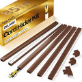 Delamu Cord Hider, 85in Cord Covers for Wires on Wall, One-Cord Cable Hider, Self-Adhesive Wire Hiders Wire Covers for TV Cords on Wall, Paintable Cable Cover Management Kit, W0.59 H0.4in, Brown by DELAMU