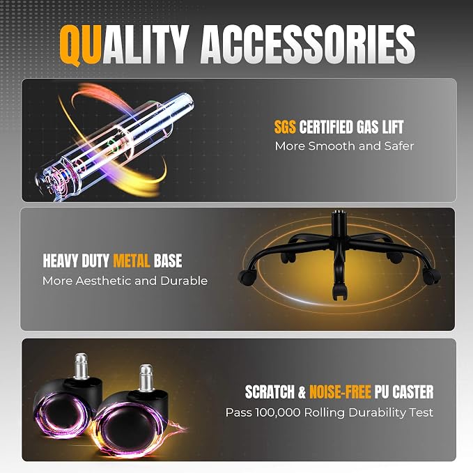 GTPLAYER Gaming Chair with Foot Rest & Pocket Spring Cushion, Ergonomic High Back Computer Desk Chair with Headrest & Lumbar Support for Back Pain Relief, Breathable Fabric, Pink - Image 9