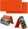 Foldable Silicone Aluminum Holder, Flexible Silicone Phone Stand with Anti-Slip Pad, Portable Rollable Multi-Angle Stand for Phone Tablet Laptop – Bendable & Foldable Home, Office, Travel(2, Orange) by AltaMoment
