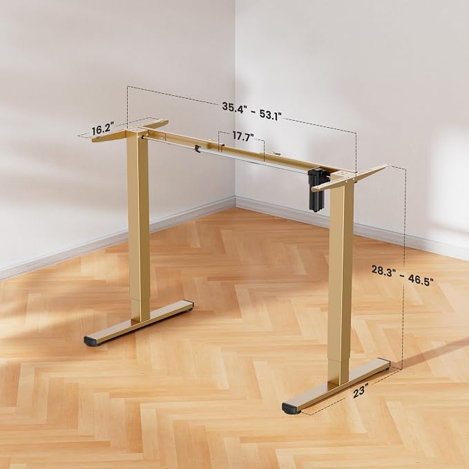 ErGear Electric Standing Desk Legs for 39.4-63.3 inch Desktops, 176 lbs | 4 memory settings,28.3-46.5 inch height range,quiet 55 dB operation,anti-collision,DIY desk frame setup,Easy Assembly,Gold - Image 5