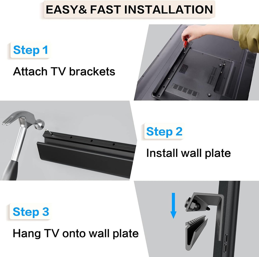 No Stud No Drill TV Wall Mount for 32-75 Inch TVs up to 150 lbs - Image 4