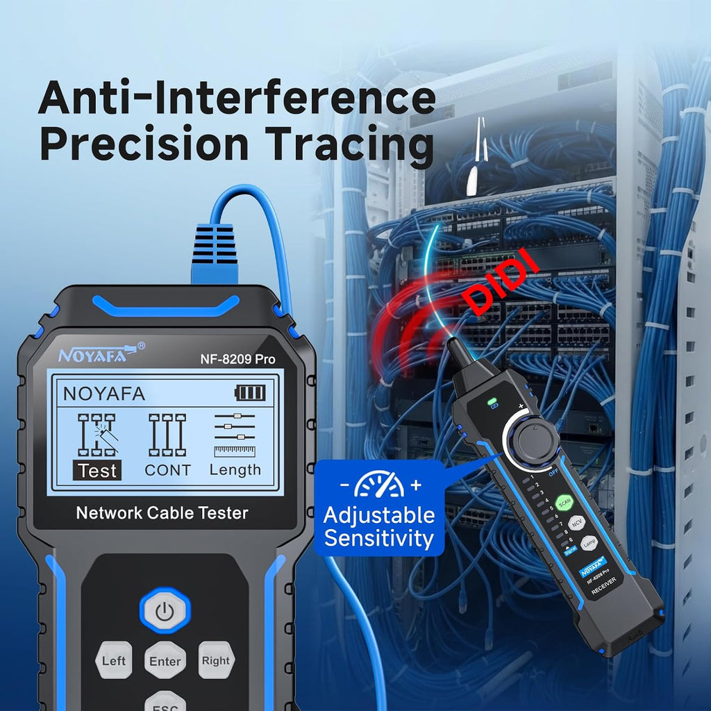 NOYAFA NF-8209PRO Network Cable Tester, PoE Wire Tracker with Length & NCV - Image 2