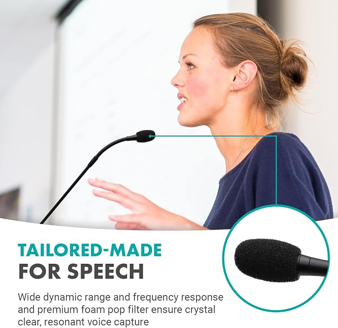 Movo GM-7 Professional 18-inch Gooseneck Microphone and USB Interface Base with RGB Lights, Gain, Mute - Podium Microphone with Stand for Streaming, Meetings, Lectures - USB Mic for Mac and PC - Image 3