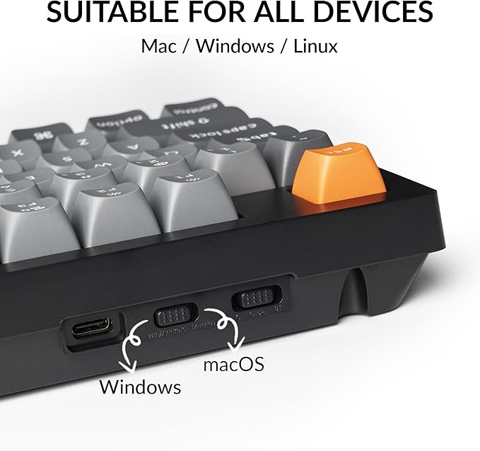 Keychron K10 Max QMK Wireless Custom Mechanical Full-Size Keyboard | 2.4 GHz Wireless & Bluetooth with Hot-swappable Apex Banana Switch Compatible with Mac Windows Linux - Black - Image 4