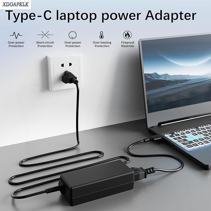 45W USB-C Laptop Charger | For Chromebook Spin 11 13 R13 315 CP311 C933 CB5-312T R751T SF713 SP714 N17Q5 N17P6 N16Q14 N18Q1 N15Q13 All USB Type C Laptop - Image 5