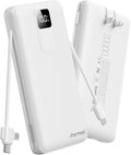 charmast 20000mAh Portable Charger with Built-in Cables and AC Wall Plug | 20W Fast Charging Power Bank, Power 3 Devices at Once, Family Travel Essential Battery Pack for iPhone, Samsung, Android by charmast